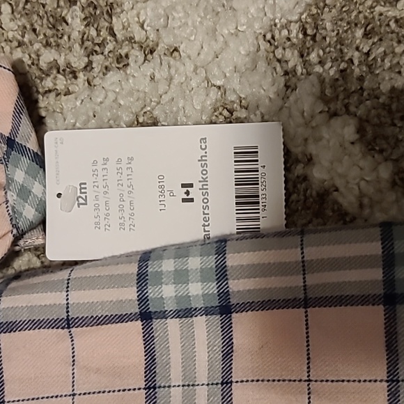 4 for $28 - Carter's Girls 12m Pink Plaid Flannel Long Sleeve Dress - Picture 2 of 6